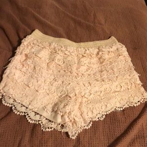 Pink lace shorts